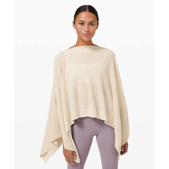 Lululemon Forward Flow Poncho White Opal One Size Viscose, Tencel, Cashmere - Picture 1 of 9